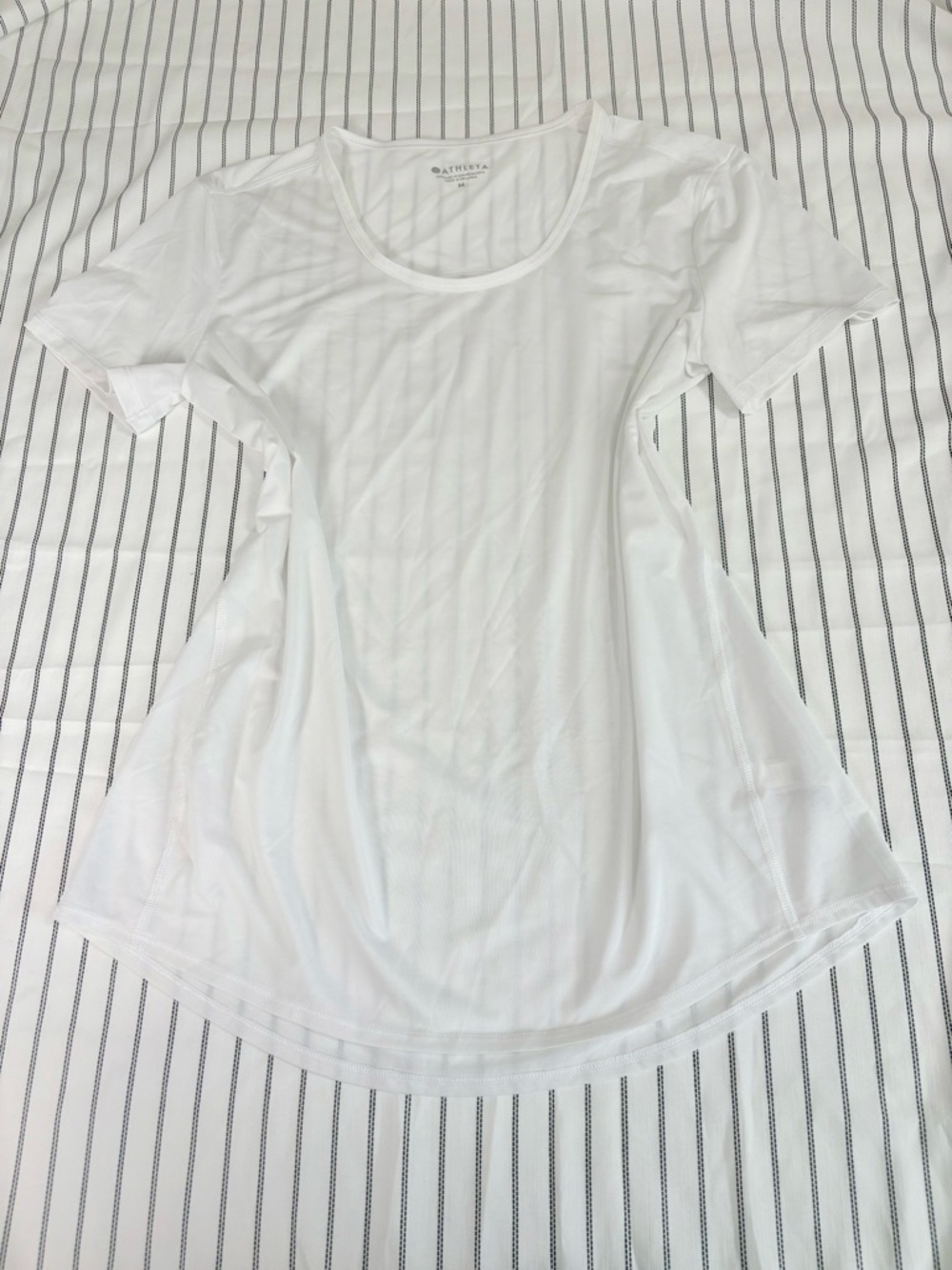 Athleta White Scoop-Neck Short Sleeve Performance Tee
